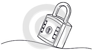 Simple padlock vector icon for digital security concepts, vector design Generative AI
