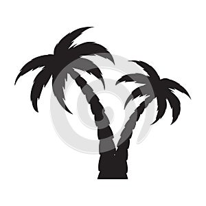 Simple palm tree silhouette. Vector