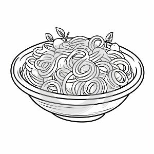 Simple Pasta Coloring Page For Kids