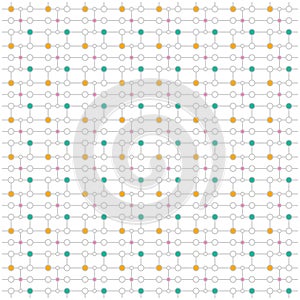 Simple pattern line art circle square color vector
