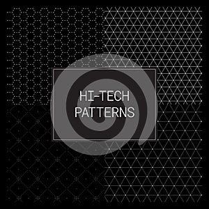 Simple patterns for hi-tech HUD or UI suitable for futuristic interfaces or dashboards