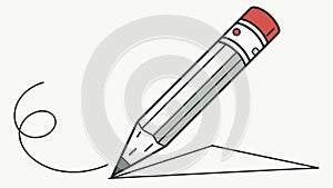 Simple Pencil Outline: Basic Writing Tool Icon, vector design Generative AI
