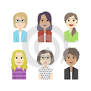 Simple people avatar woman fashion character