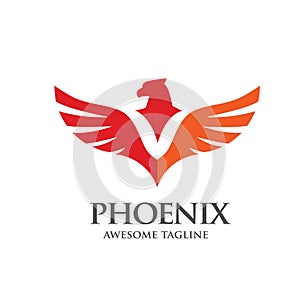 Simple phoenix logo concept