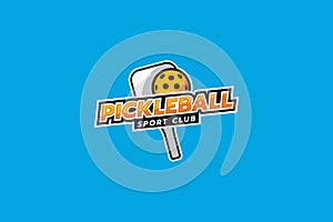 Simple pickleball club logo which looks attractive and dynamic