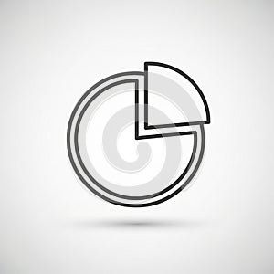 Simple pie chart icon in black