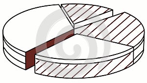 A simple pie chart with one slice separated for data reports. vector design Generative AI