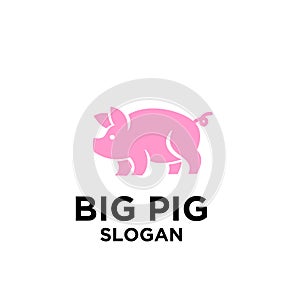 Simple pig logo black outline line set silhouette logo icon designs vector for logo icon stamp