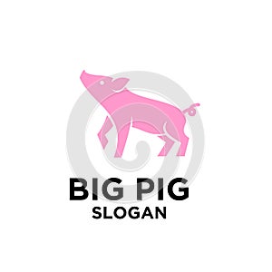 Simple pig logo black outline line set silhouette logo icon designs vector for logo icon stamp