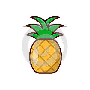 Simple pineapple vector illustration