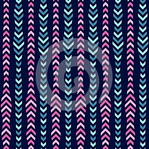 Simple Pink Blue Arrow Vertical Line Seamless Pattern Design | Arr Series