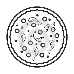 Simple pizza delicius icon