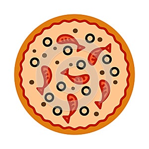 Simple pizza delicius icon