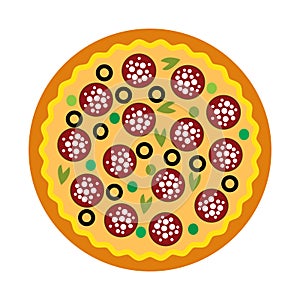 Simple pizza delicius icon