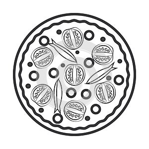 Simple pizza delicius icon