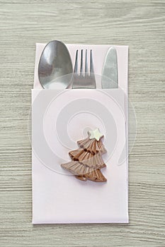 A simple place setting for Christmas