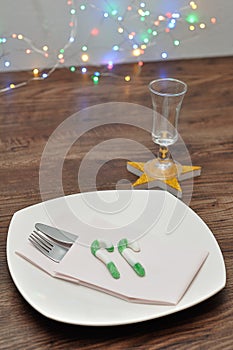 A simple place setting for Christmas