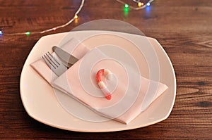 A simple place setting for Christmas