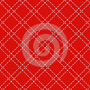 Simple Plaid Dashed Stripe Line Rhombus Seamless pattern Background Wallpaper with Red Monochrome color