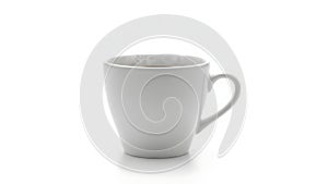 White Ceramic Coffee Mug on Plain Background (ai generated)