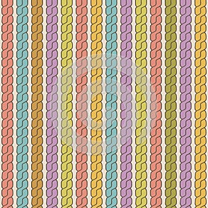 Simple plait seamless pattern. Retro colors background.