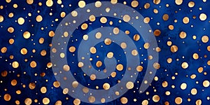 simple polka dot pattern on a dark blue background with glittery gold dots