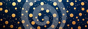 simple polka dot pattern on a dark blue background with glittery gold dots