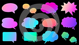 Simple and Pop Hand drawn Gradient Colored Speech Bubbles