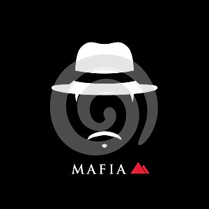 Simple portrait of Italian mafioso in hat.