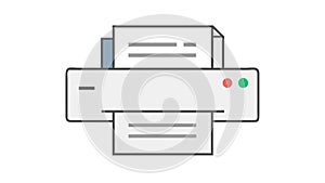 Simple Printer Icon for Document Printing & Output, vector design Generative AI