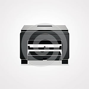 Simple Printer Icon, MFP Isolated, Laser Print, Inkjet Printer Icon for Web, Advertising, Layout Design, AI