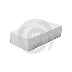 Minimalist white rectangular box on white background