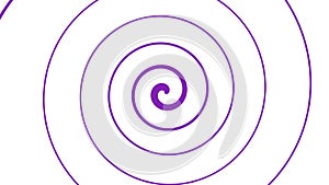 Simple purple swirl or spiral spinning in a rotating seamless repeating spiraling loop