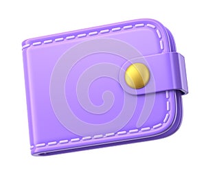 Simple purple wallet icon isoalated on white background