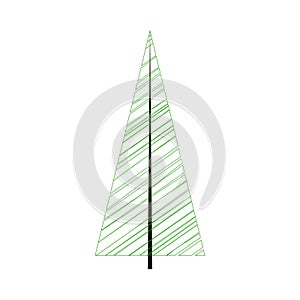 Simple pyramid shaped abstract green tree icon