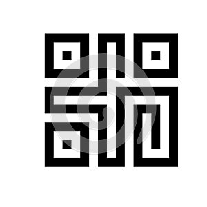Simple qr code sign icon