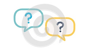 Simple Question Mark Speech Bubble in Flat Design, vector design Generative AI