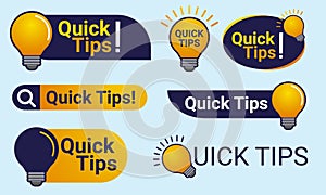 Simple Quick Tips badge with light bulb