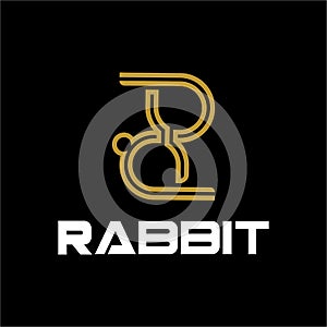 Simple Rabbit logo template vector icon symbol illustration