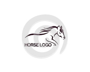 Simple Racing Horse Elegance Logo