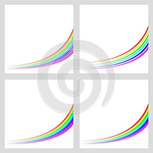 Simple rainbow curved line background set