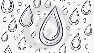 Simple Raindrop Outline Pattern, vector design Generative AI