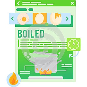 Simple recipe for boiling egg vector flat icon