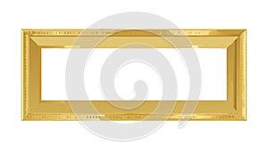 Simple Rectangular Golden Frame, Elegant Border Element, vector design Generative AI