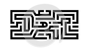 Simple Rectangular Maze Puzzle Design, vector design Generative AI