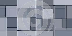 Simple Rectangular Tiled Frames of Various Sizes, Colored in Shades of Grey - Geometric Shapes Pattern, Texture