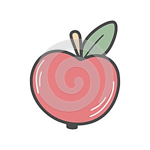 Simple red apple hand drawn illustration