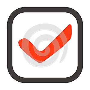 Simple red check box icon. Vector.