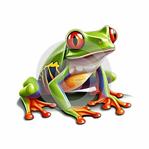 Simple Red-eyed Tree Frog Clip Art With White Margins