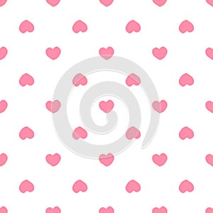 Simple red hearts seamless pattern. Valentines Day backdrop